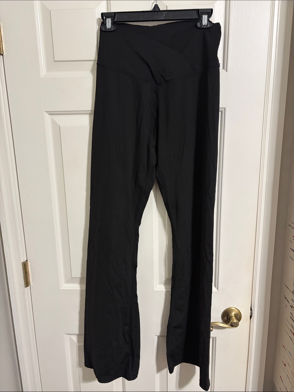 V-Waist Black Yoga Flare Leggings Pants